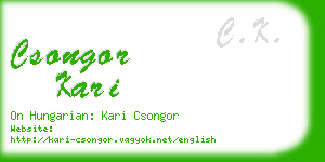 csongor kari business card